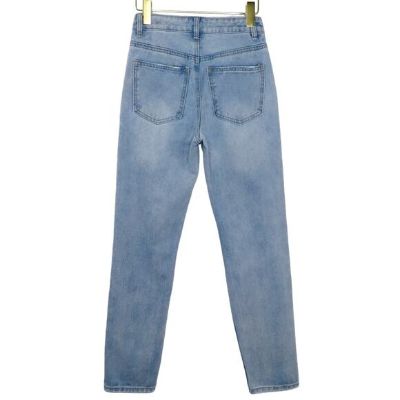 Princess Polly Light Wash High Rise Straight Leg Jeans Size 2 Waist 26" - Picture 2 of 5